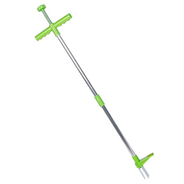 39 in. Weed Puller, 3-Claw Aluminum Weed Remover with Long Handle & Foot Pedal Garden Weeding Tool