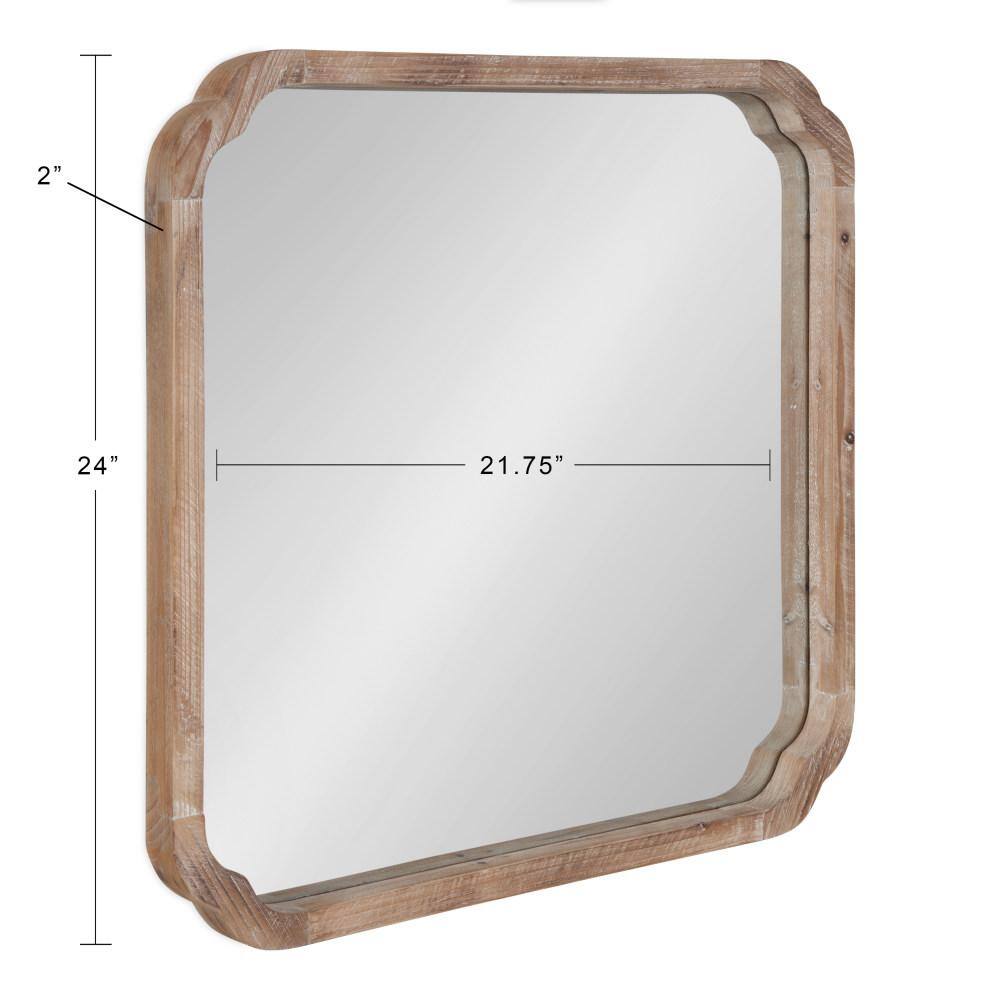 Marston 24" Rustic Brown Wood Square Full-Length Wall Mirror