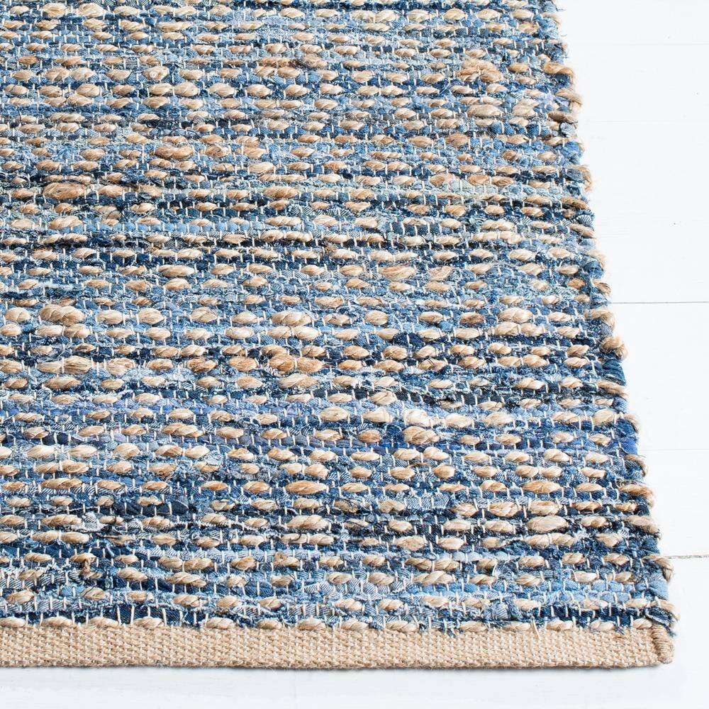 Cape Cod 3' x 5' Natural Blue Hand-Knotted Wool Rug