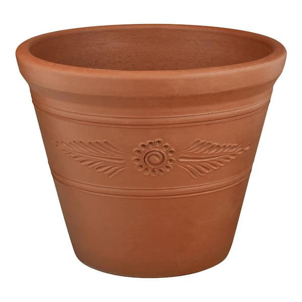 Vigoro Natural Clay Vase 19 in. x 16 in. 32 QT. Terracotta Indoor / Outdoor Planter