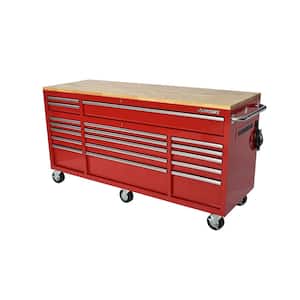 Tool Storage 72 in. W Standard Duty Gloss Red Mobile Workbench Tool Chest