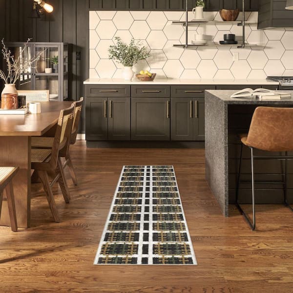 Nordic Charcoal Multicolor 2 ft. x 6 ft. All-over design Contemporary Runner Area Rug