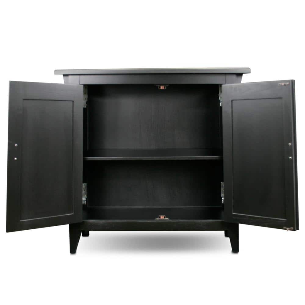 Mission Country 30" Black Freestanding Adjustable Shelf Cabinet