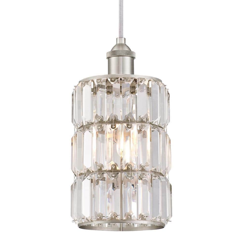 Sophie Brushed Nickel Mini Pendant with Crystal Prism Shade