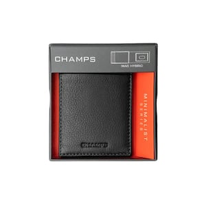 Minimalist Black Genuine Leather RFID Blocking Mag-Hybrid Card Holder in Gift Box