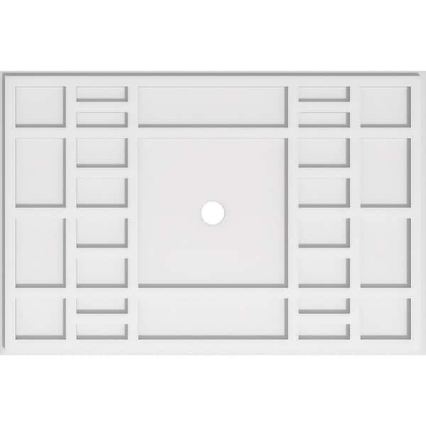 Ekena Millwork 36 in. W x 24 in. H x 2 in. ID x 1 in. P Beaux Architectural Grade PVC Contemporary Ceiling Medallion