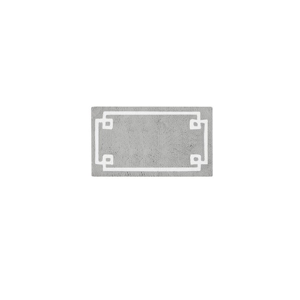 Jeedeson 24 in. x 40 in. Grey Cotton Tufted Bath Rug