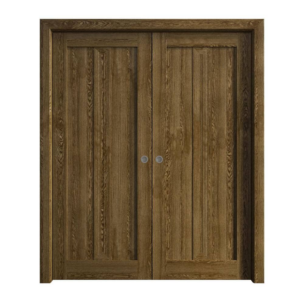 64 in. x 80 in. Marble Oak Solid Wood Double Pocket Doors With Hardware price history on PriceWatchPro