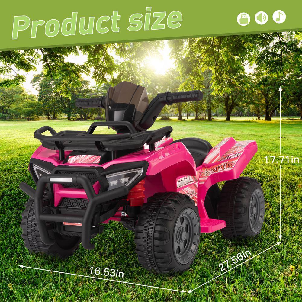 Rosy 6-Volt Kids Ride-On ATV Car with Music Horn