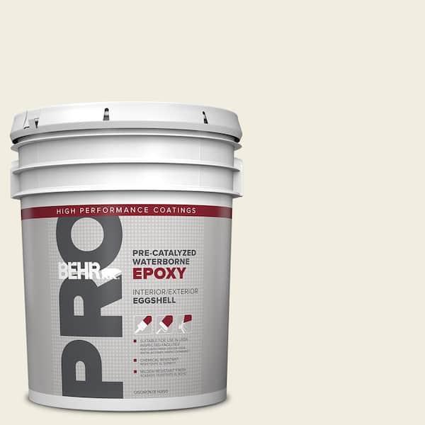 BEHR PRO 5 gal. White HP Pre-Catalyzed Waterborne Epoxy Eggshell Interior/Exterior Paint