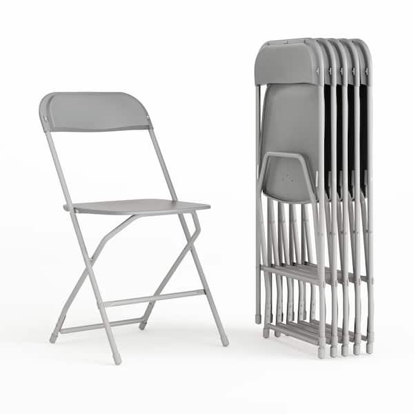 Carnegy Avenue Grey Metal Folding Chairs