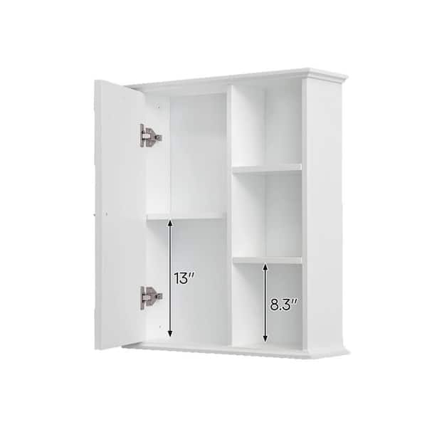 23.6 in. W x 27.6 in. H Rectangular White MDF Surface Mount Medicine Cabinet without Mirror