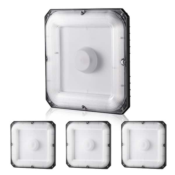 4-Pack LED Canopy Lights 80-Watt 8800LM 5000K Daylight Outdoor Canopy Lighting (Black)