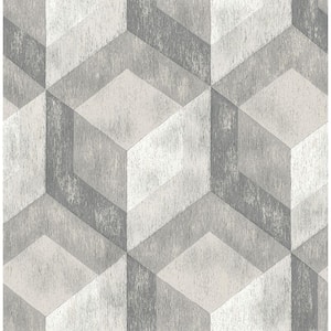 Rustic Wood Tile Ash Geometric Ash Wallpaper Sample