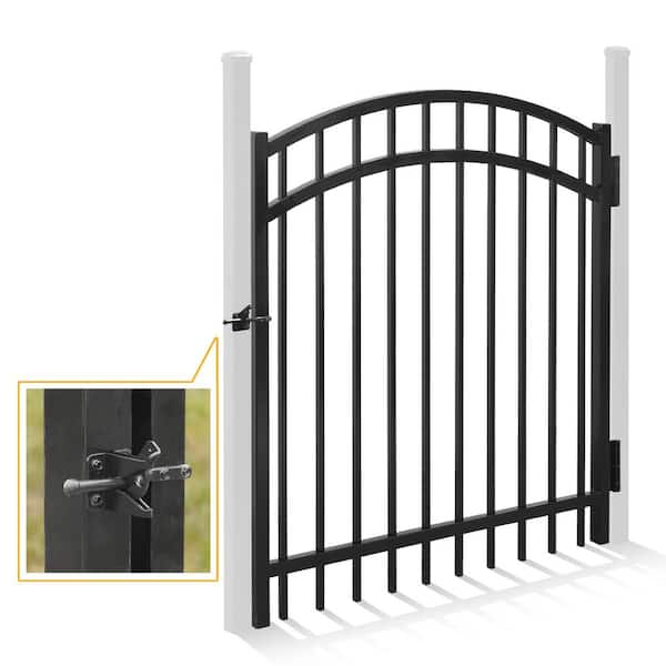 Freedom 12-ft x 4-ft Black Aluminum Driveway Gate