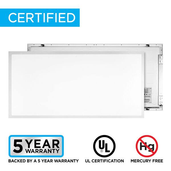 JONATHAN Y 2 ft. x 4 ft. Skylight 50-Watt 5500 Lumens Dimmable Integrated LED Flat Panel Light with 5000K, White (Set of 2)