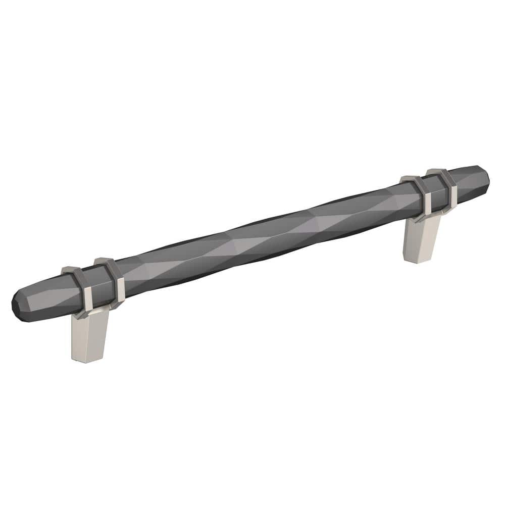 Modern Brushed Nickel and Black Chrome Cabinet Bar Pull