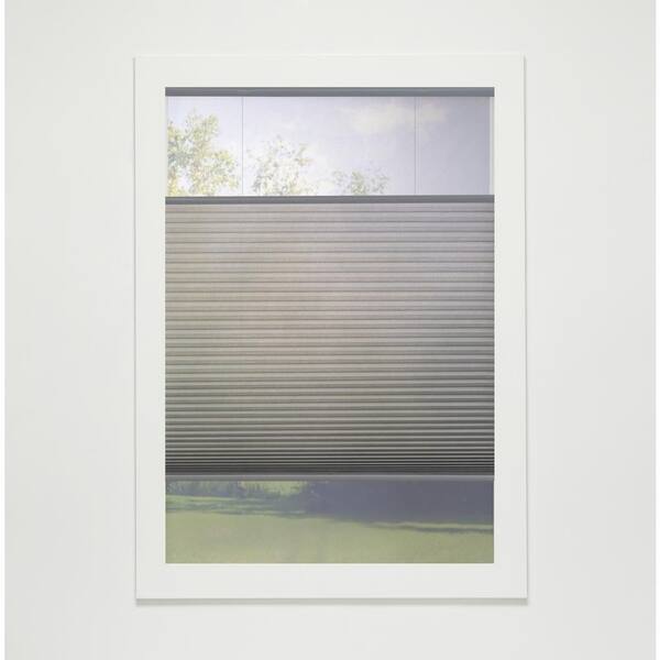 Perfect Lift Window Treatment Anchor Gray Cordless Top-Down Bottom-Up Light Filtering Eco Polyester Cellular Shades - 63 in. W x 36 in. L