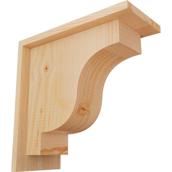 Ekena Millwork 5-1/2 in. x 12 in. x 12 in. Douglas Fir Newport Smooth Corbel with Backplate