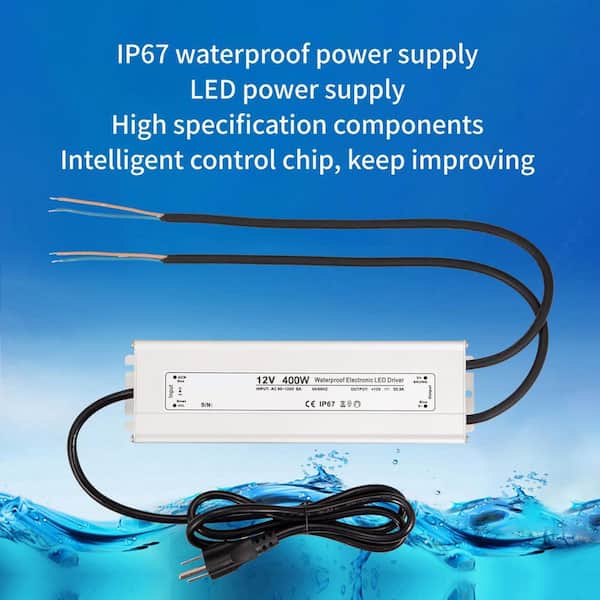 YICHUHAOXI LED Driver 12V400W Waterproof Power Transformer AC to
