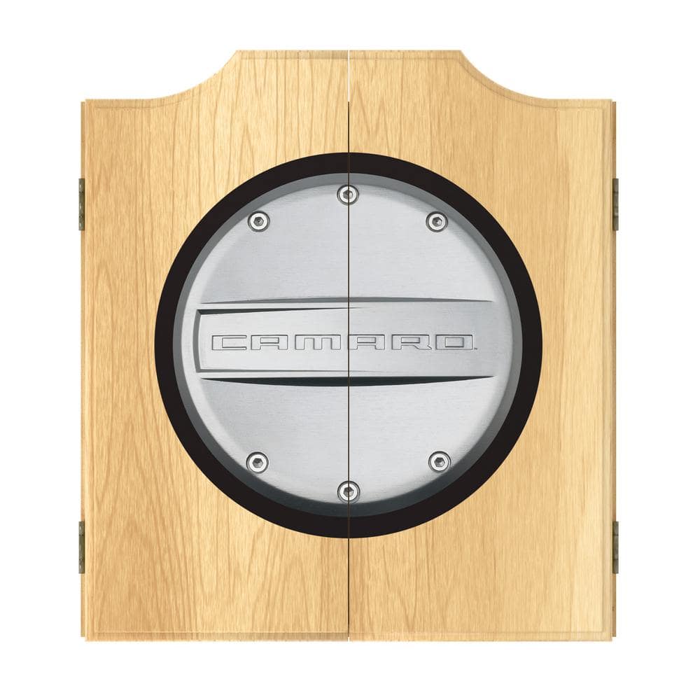 Camaro 20.5 in. Dart Board with Cabinet, Darts and Scoreboards