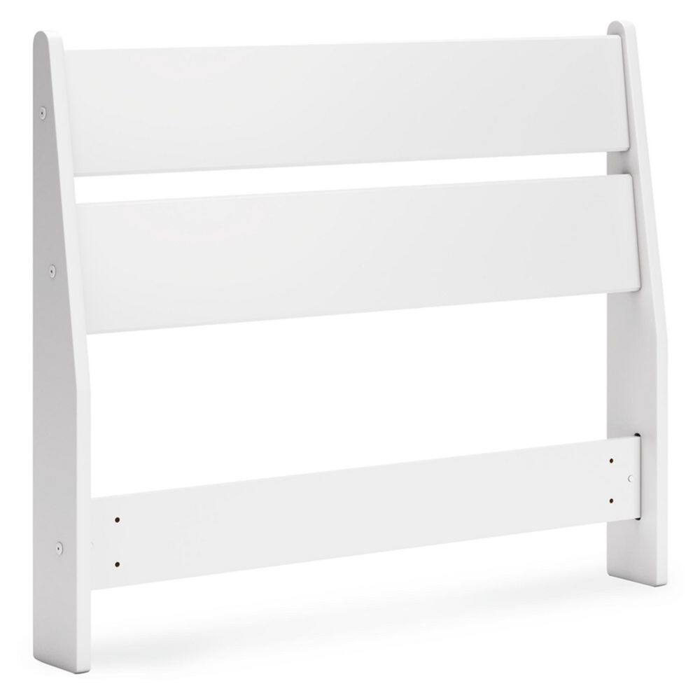Matte White Twin Wood Panel Headboard