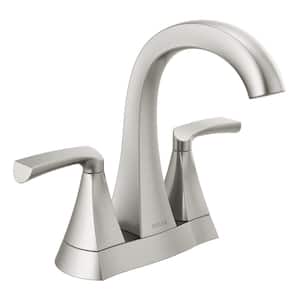Pierce 4 in. Centerset 2-Handle Bathroom Faucet in SpotShield Brushed Nickel
