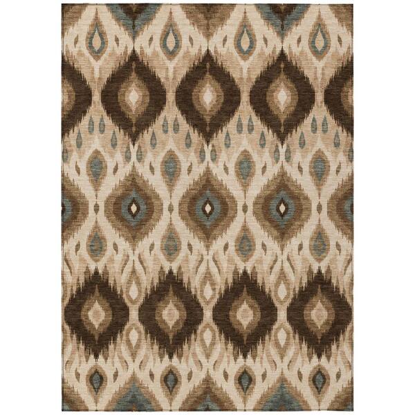 Chantille Machine Washable Indoor/Outdoor Abstract ACN3120 Coffee 3 ft. x 5 ft. Area Rug