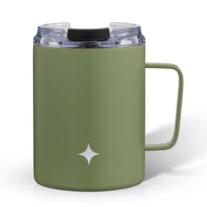12 oz. Green Stainless Steel Vacuum Insulated Travel Coffee Mug Tumbler with Lid & Handle