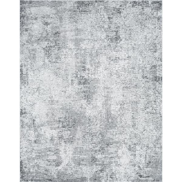 Tayse Rugs Maya Abstract Gray 5 ft. x 8 ft. Indoor Area Rug