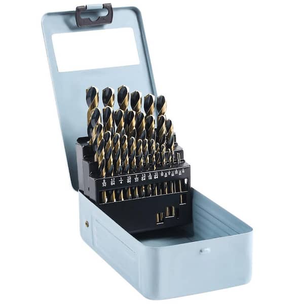 29-Piece Cobalt HSS Drill Bit Set (1/16 in. - 1/2 in.) with Black and Gold Finish