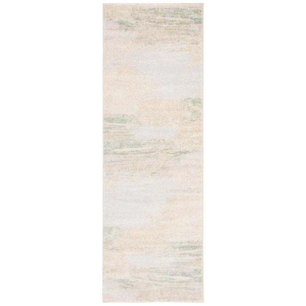 SAFAVIEH Adirondack Ivory/Gold 3 ft. x 14 ft. Solid Color Distressed ...