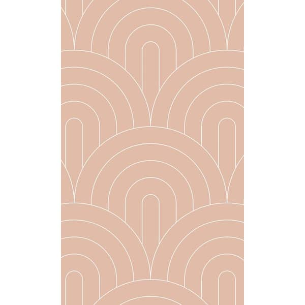 Walls Republic Peach Pink Art Deco Motif Print Non Woven Non-Pasted Textured Wallpaper 57 sq. ft.