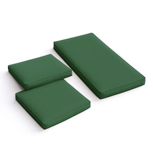 36 in. x 18 in. (3-Piece) Outdoor Patio Replacement Seat Cushions Fit for Loveseat Lounge Chair Furniture Green