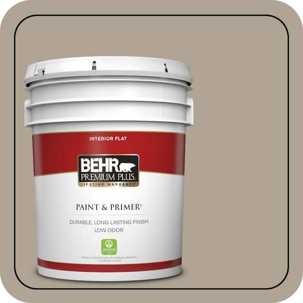 BEHR PREMIUM PLUS 5 gal. #730D-4 Garden Wall Flat Low Odor Interior Paint & Primer