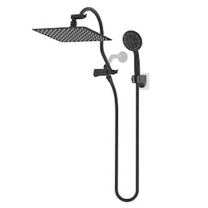 High Pressure 7-Spray 10 in. Dual Wall Mount Fixed and Handheld Shower Head 1.8 GPM in Oil Rubbed Bronze Finish