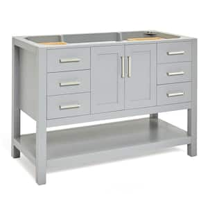 Magnolia 48 in. W x 21.5 in. D x 34.5 in. H Bath Vanity Cabinet without Top in Grey