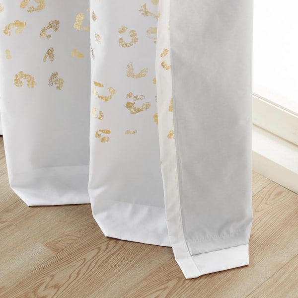 Intelligent Design Serena White/Gold Sheer 50 in. W x 84 in Intelligent Design Serena White/Gold Sheer 50 in. W x 84 in