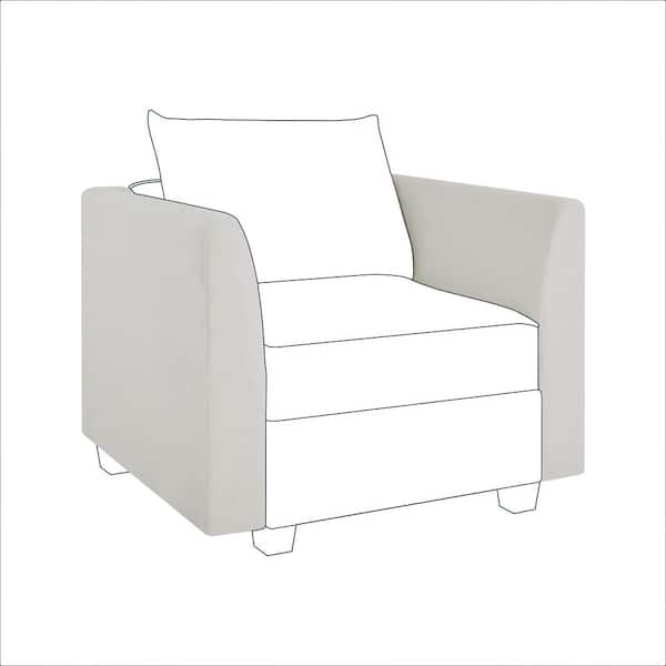 HOMESTOCK Modern DIY Sofa Armrest Module for Modular Sectional Sofa - Pair of Armrests for Sectional Modular Couch, Linen, White