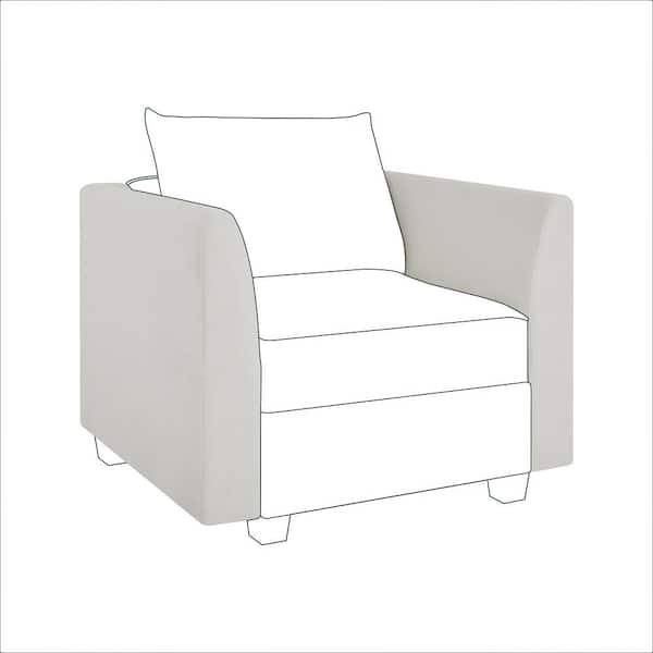MAYKOOSH Modern DIY Sofa Armrest Module for Modular Sectional Sofa - Pair of Armrests for Sectional Modular Couch, Linen, White