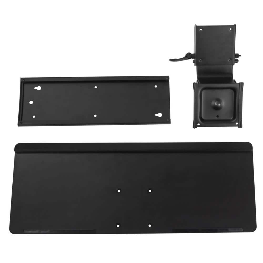Black Adjustable Under Desk Keyboard Tray with Gel Wrist Pad