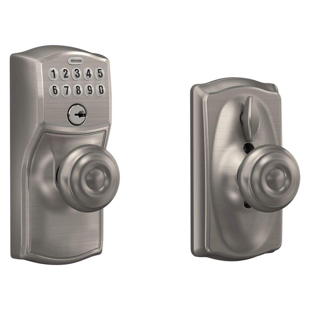 Schlage Camelot Satin Nickel Electronic Keypad Door Lock with