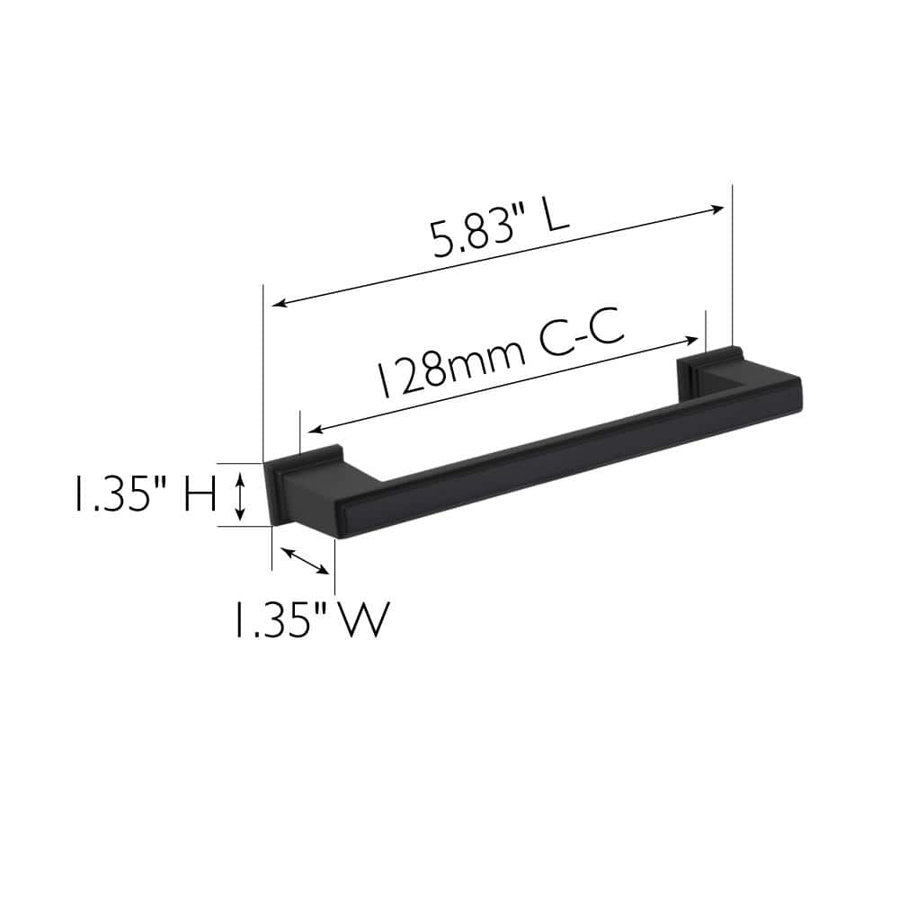Matte Black Steel 5-Inch Bar Pulls with Mounting Hardware, Set of 10