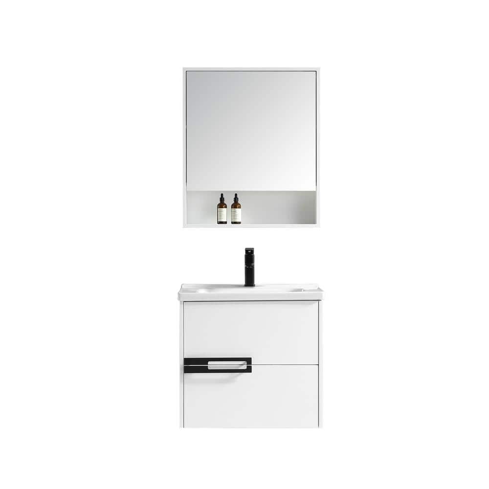 Mediterraneo Lydia 24 in. Single Sink PVC White Floating Bath