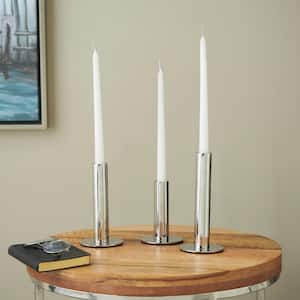 Gold Stainless Steel Slim Minimalistic Candle Holder with Rounded Base (Set of 3)