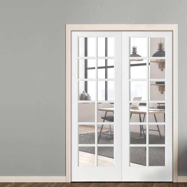 Krosswood Doors 64 in. x 96 in. Craftsman Shaker 12-Lite Right Handed MDF  Solid Hybrid Core Double Prehung Interior Door PHID.SH.422.54.80.138-RA -  The Home Depot