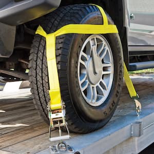 Tire Bonnet Ratchet Tie Down Strap with 3,333 lb. Safe Work Load - 1 pack