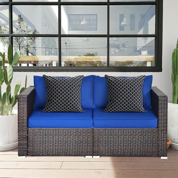 navy outdoor loveseat