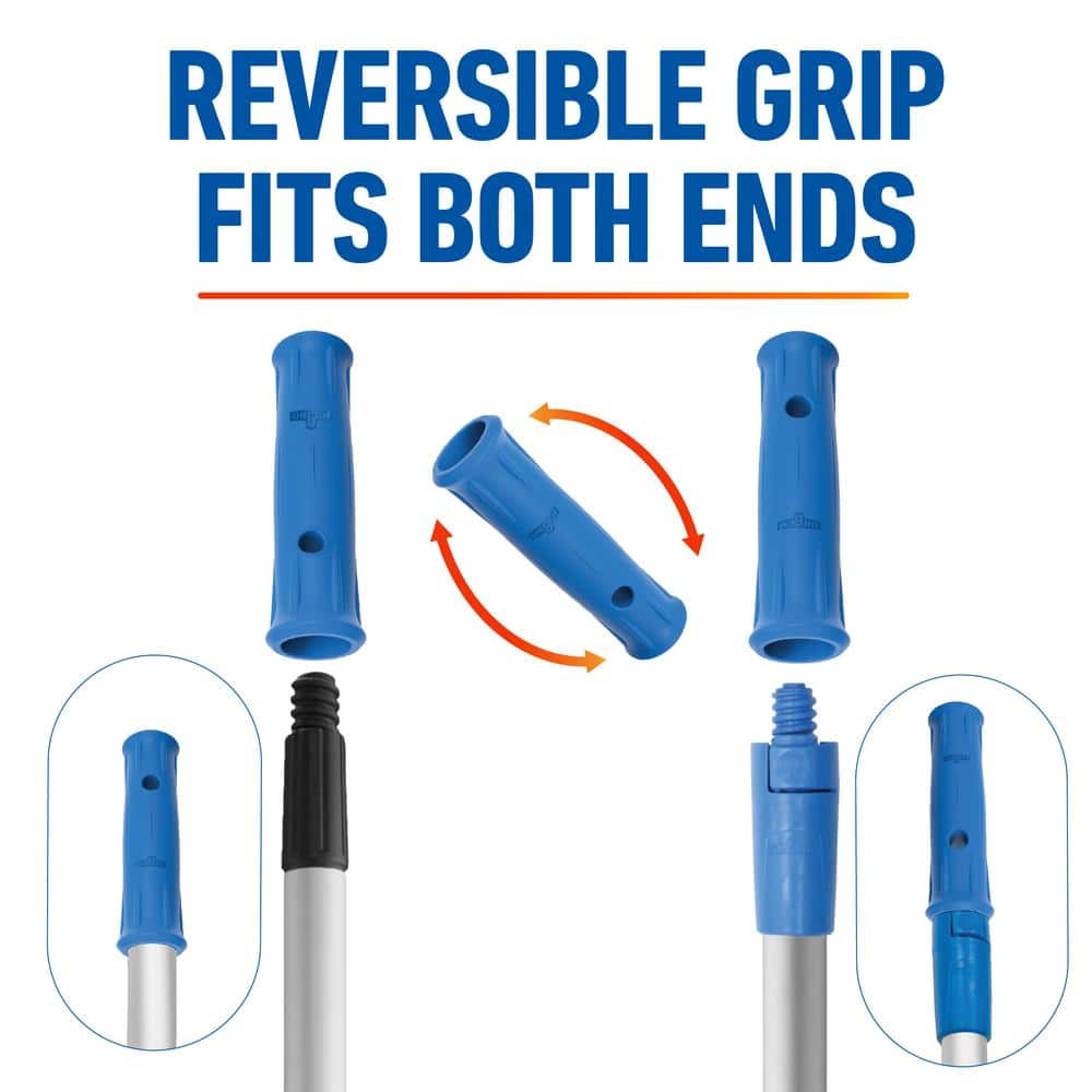 Unger 60" Silver and Blue Aluminum Dual Ended Pole
