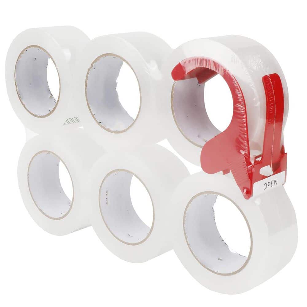 Heavy Duty Clear Packing Tape 2.5 mil x 1.88 in. x110 yds. 6-Pack with Dispenser Ultra Strong Transparent Packaging price history on PriceWatchPro
